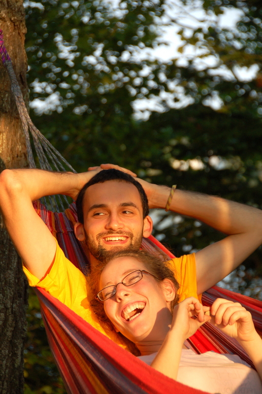 hillary and jesse in their guatemalan hammock